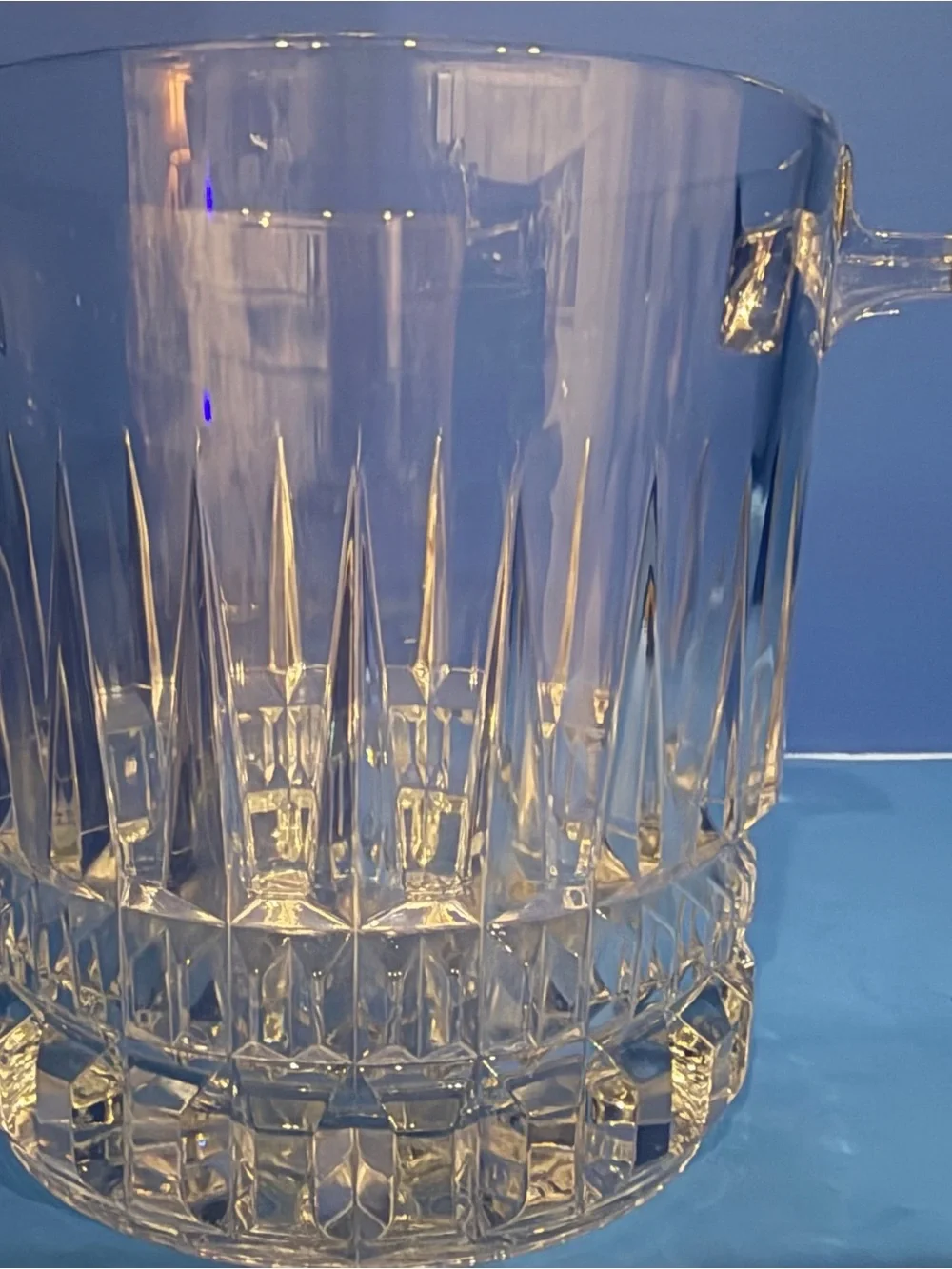 Clear Crystal Ice Bucket with Handles
